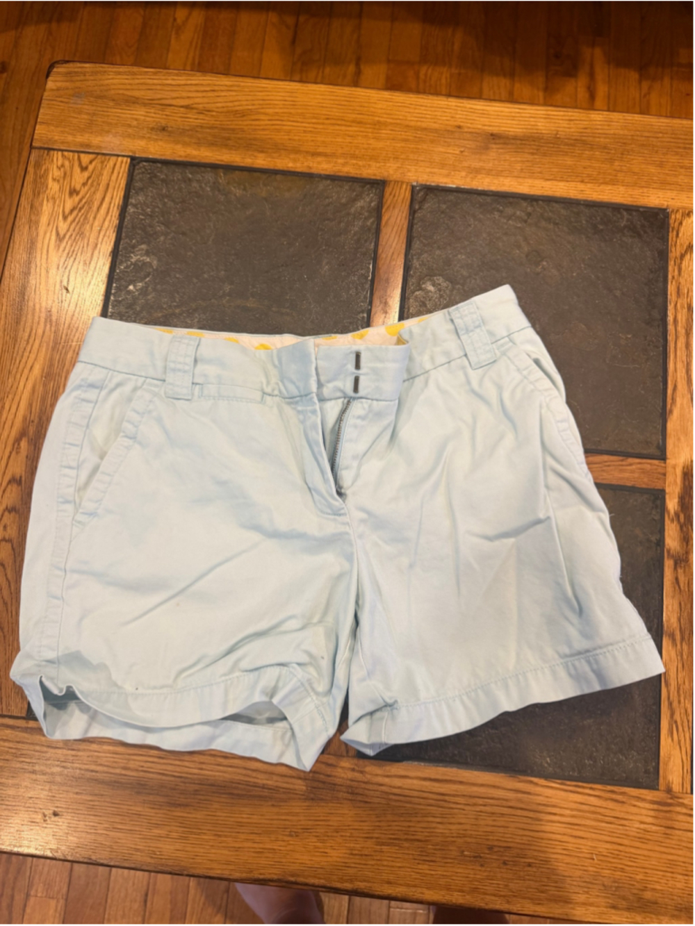 Women's J.Crew Chino Shorts Size 4 Light Blue Yellow